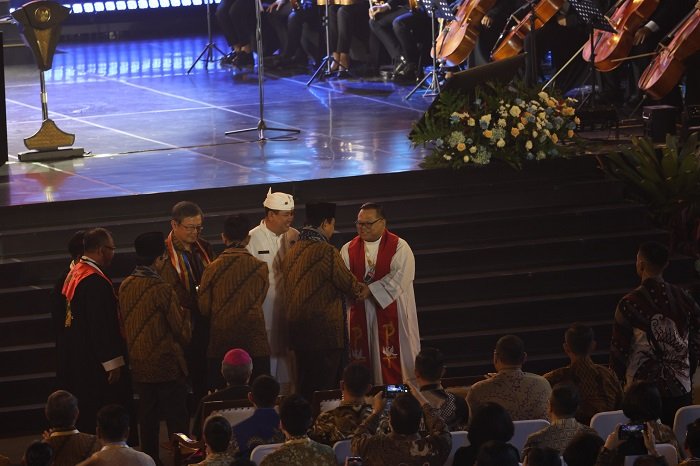 Presiden RI Prabowo Subianto menghadiri acara Perayaan Natal Nasional 2024. (Tim Media Prabowo)
